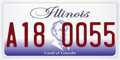 IL license plate A180055