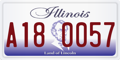 IL license plate A180057