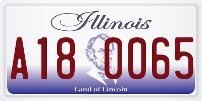 IL license plate A180065