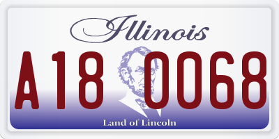 IL license plate A180068