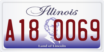 IL license plate A180069