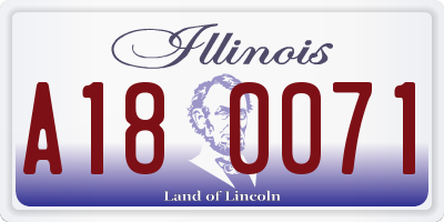 IL license plate A180071