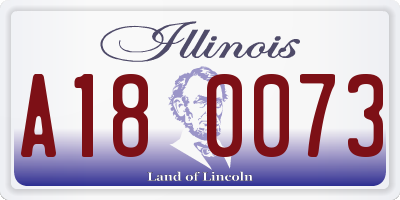 IL license plate A180073