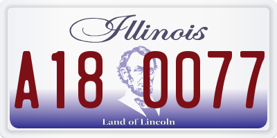 IL license plate A180077