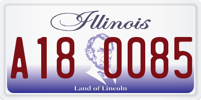 IL license plate A180085