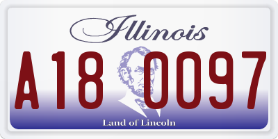 IL license plate A180097