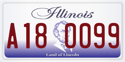 IL license plate A180099