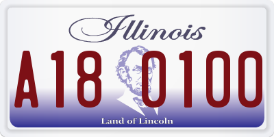IL license plate A180100