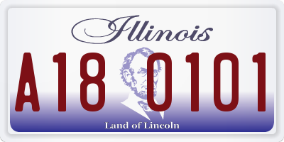 IL license plate A180101