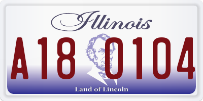IL license plate A180104