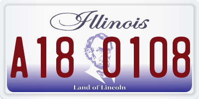 IL license plate A180108