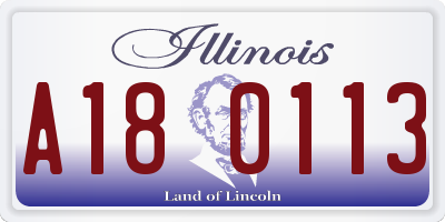 IL license plate A180113