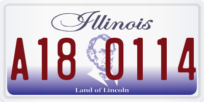 IL license plate A180114