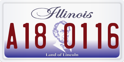 IL license plate A180116