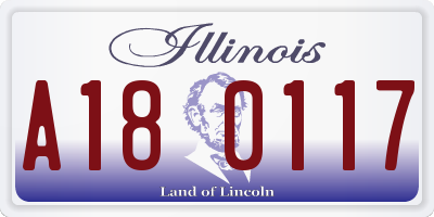 IL license plate A180117