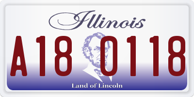 IL license plate A180118