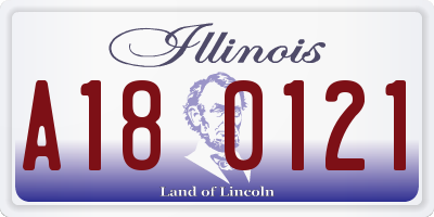 IL license plate A180121