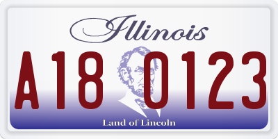 IL license plate A180123