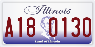 IL license plate A180130