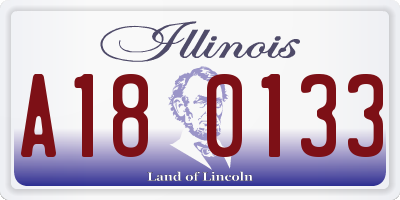 IL license plate A180133