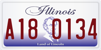 IL license plate A180134
