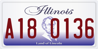 IL license plate A180136