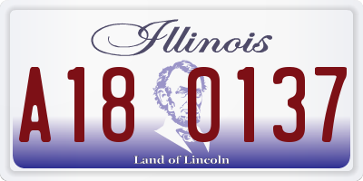 IL license plate A180137