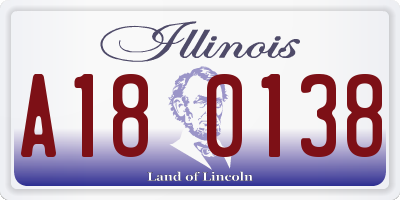 IL license plate A180138