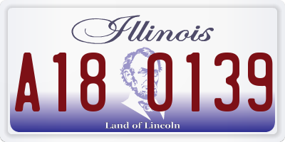 IL license plate A180139