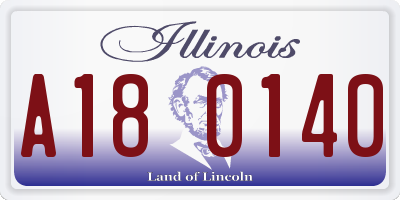 IL license plate A180140