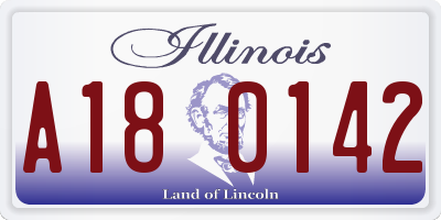 IL license plate A180142