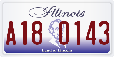 IL license plate A180143