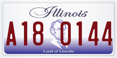 IL license plate A180144