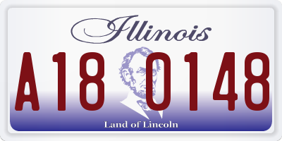 IL license plate A180148