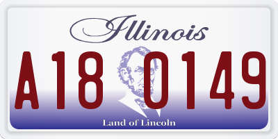 IL license plate A180149