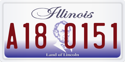IL license plate A180151