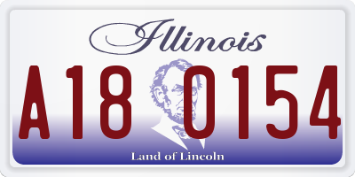 IL license plate A180154