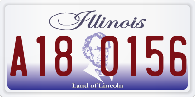 IL license plate A180156