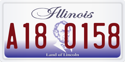 IL license plate A180158