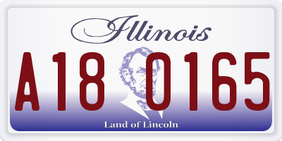 IL license plate A180165