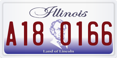 IL license plate A180166