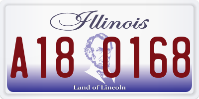 IL license plate A180168