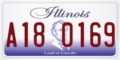 IL license plate A180169