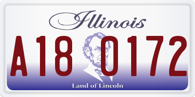IL license plate A180172
