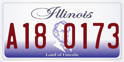 IL license plate A180173