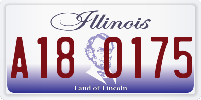 IL license plate A180175