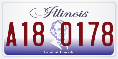 IL license plate A180178
