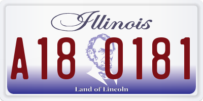 IL license plate A180181