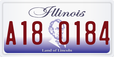 IL license plate A180184