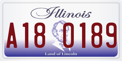 IL license plate A180189